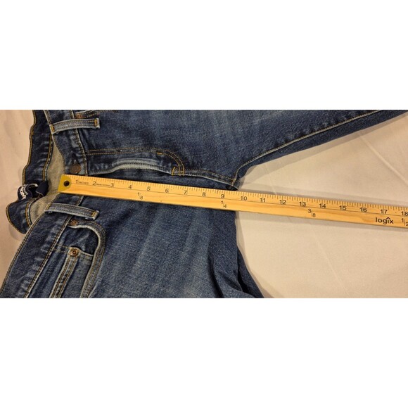 Lands End Mens Jeans Square Rigger Straight Leg Medium Wash Stretch Denim 35x26 - Picture 15 of 16